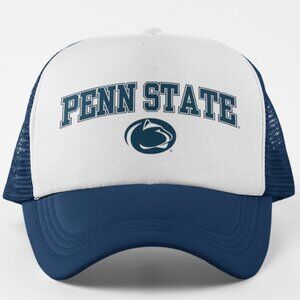 NEW Penn State Arch Foam Trucker Mesh Snapback Hat 2TONE NAVY WHITE